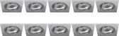 Spot Armatuur 10 Pack - Pragmi Borny Pro - GU10 Inbouwspot - Vierkant - Zilver - Aluminium - Kantelbaar - 92mm