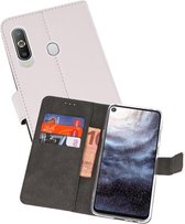 Booktype Telefoonhoesjes - Bookcase Hoesje - Wallet Case -  Geschikt voor Samsung Galaxy A8s - Wit