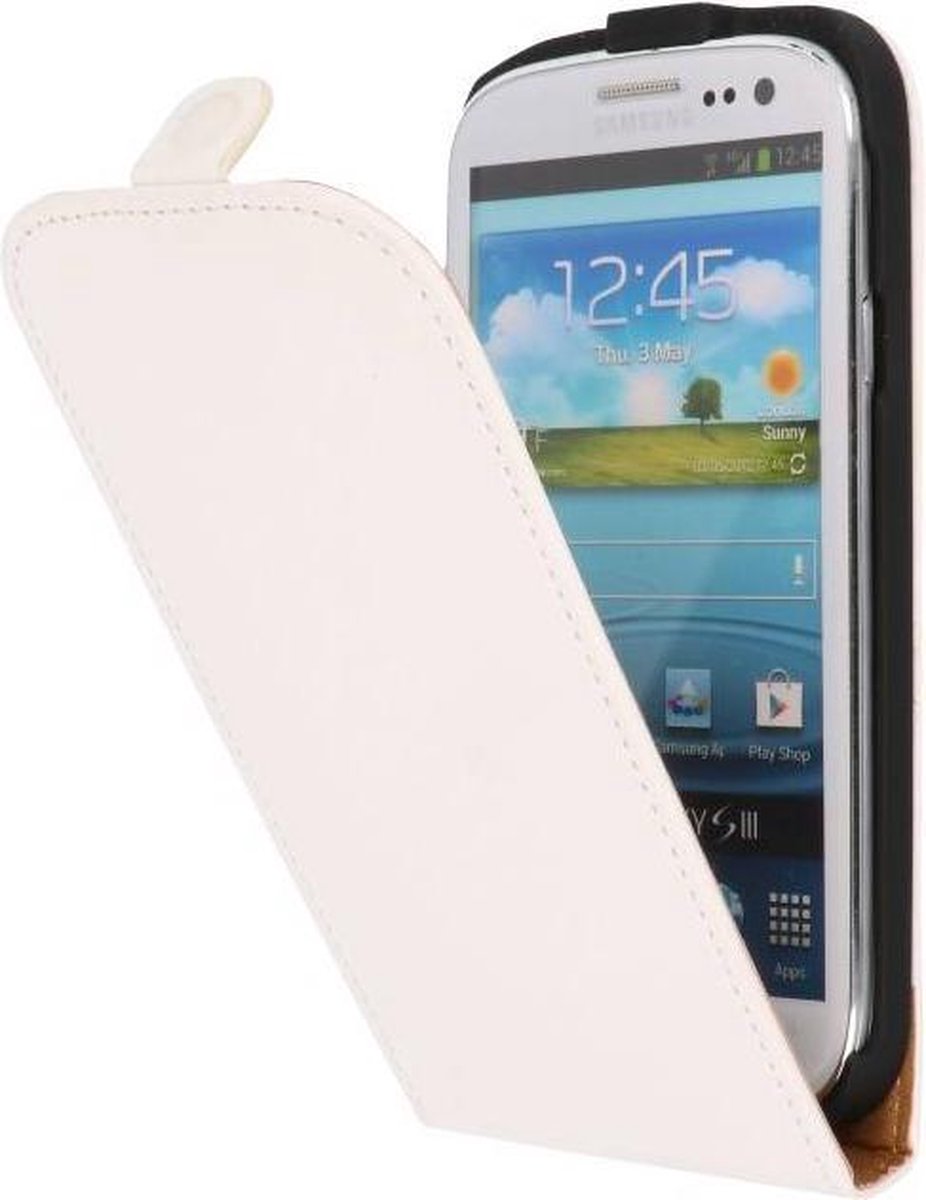 Flipcase Hoesjes - Hoesje Geschikt voor Samsung Galaxy S3 i9300 Wit