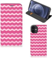 GSM Hoesje ontwerpen Geschikt voor iPhone 12 Mini Fotohoesje Waves Pink