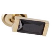 Twice As Nice Ring in goudkleurig edelstaal, baguette, zwart kristal  54