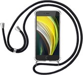Telefoonhoesje Geschikt voor: iPhone 7 Plus / 8 Plus met koord - Kettinghoesje - Anti Shock - Transparant TPU - Draagriem voor Schouder / Nek - Schouder tas - ZT Accessoires