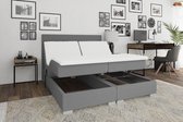 Elektrische Boxspring Tokyo - Inclusief 5-zones pocketveringmatras - Grijs - 140x200 cm