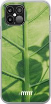 iPhone 12 Pro Max Hoesje Transparant TPU Case - Leaves Macro #ffffff