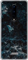 OnePlus 8 Hoesje Transparant TPU Case - Dark Blue Marble #ffffff