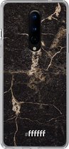 OnePlus 8 Hoesje Transparant TPU Case - Dark Golden Marble #ffffff