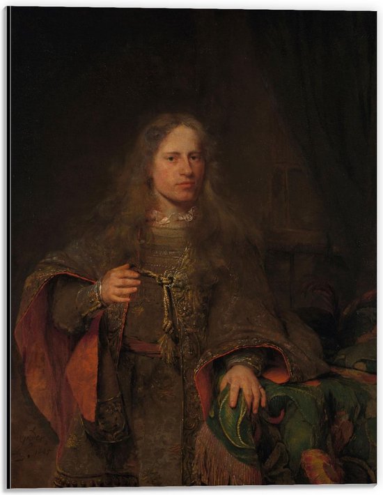 Dibond - Oude meesters - Portret Ernest de Beveren, Aert de Gelder, 1685 - 30x40cm Foto op Aluminium (Wanddecoratie van metaal)