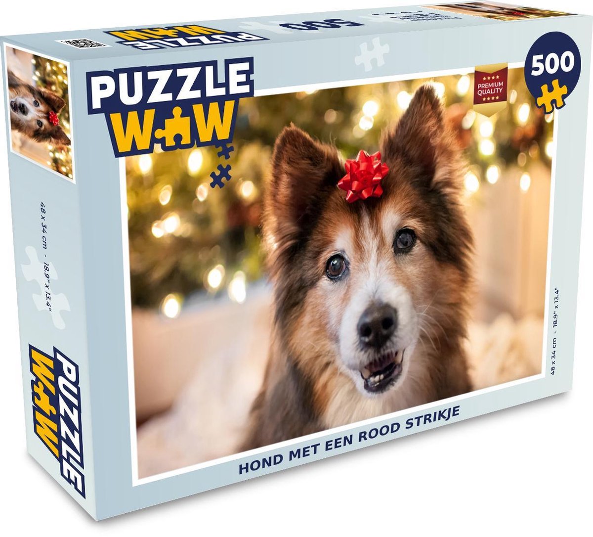 Puzzel 500 stukjes Honden - Hond met een rood strikje - PuzzleWow heeft  +100000 puzzels | bol.com