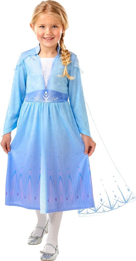 Elsa Frozen 2™ kostuum met cape voor meisjes - Verkleedkleding - 7/8 jaar