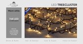 1x Kerstverlichting clusterverlichting met timer en dimmer 768 lampjes warm wit  10 mtr - Voor binnen en buiten gebruik