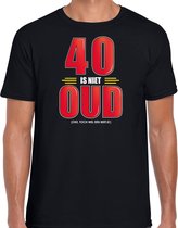 40 is niet oud cadeau t-shirt - zwart - voor heren - 40e verjaardag kado shirt / outfit S