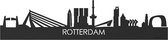 Skyline Rotterdam Zwart hout - 80 cm - Woondecoratie - Wanddecoratie - Meer steden beschikbaar - Woonkamer idee - City Art - Steden kunst - Cadeau voor hem - Cadeau voor haar - Jubileum - Trouwerij - WoodWideCities