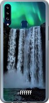Samsung Galaxy A20s Hoesje Transparant TPU Case - Waterfall Polar Lights #ffffff