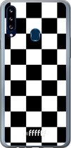 Samsung Galaxy A20s Hoesje Transparant TPU Case - Checkered Chique #ffffff