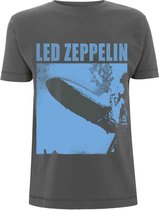 Led Zeppelin Heren Tshirt -M- LZ1 Blue Cover Grijs