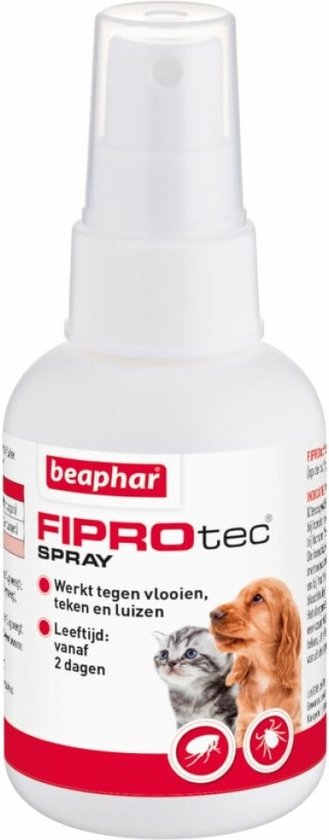 Beaphar Fiprotec Anti Vlooien en Teken Spray Hond en Kat 100 ml