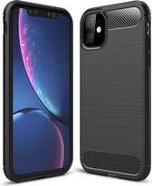 Just in Case hoesje beschermend carbon TPU iPhone 11 Case - Zwart