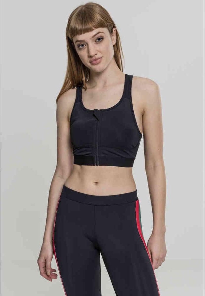 Urban Classics Sport top – Mesh zipped Zwart