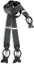Sir Redman - luxe bretels - 100% made in NL, - Paisleys - zwart / grijs