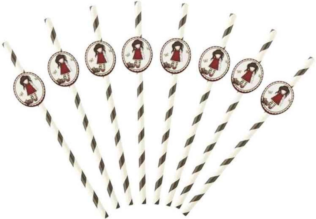 Smiffys Feestdecoratie Santoro Gorjuss Ruby Straws Wit/Zwart
