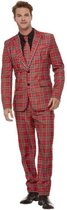Smiffy's - Landen Thema Kostuum - Luid Met Schotse Ruit - Man - Rood - Medium - Carnavalskleding - Verkleedkleding