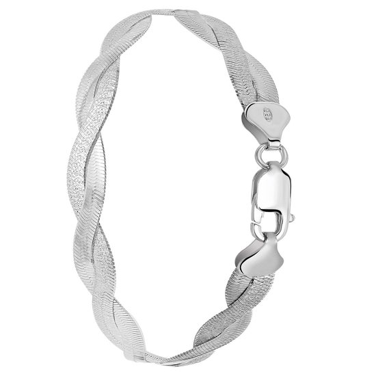Faial deksel volgorde Lucardi - Dames armband gedraaid - Echt Zilver - Armband - Cadeau - 19 cm -  Zilverkleurig | bol.com
