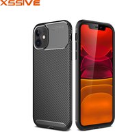 Xssive Soft Case - Carbon TPU - Back Cover voor Apple iPhone 12 Mini (5.4) - Zwart