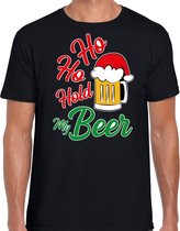 Ho ho hold my beer fout Kerstshirt / Kerst t-shirt zwart voor heren - Kerstkleding / Christmas outfit 2XL