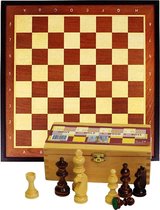 Compleet Schaakspel - schaakstukken van 8.3 cm en eenzijdig schaakbord van 48 x 48 cm - Luxe mooie houten uitvoering