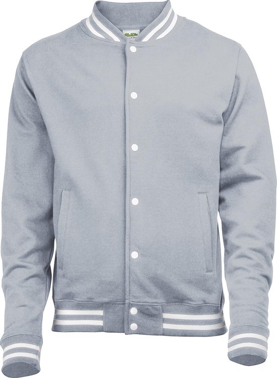 Foto: Awdis volwassenen unisex college varsity jacket heide grijs 