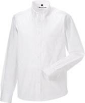 Russell Collectie Heren Lange Mouw Klassiek Twill Shirt (Wit)