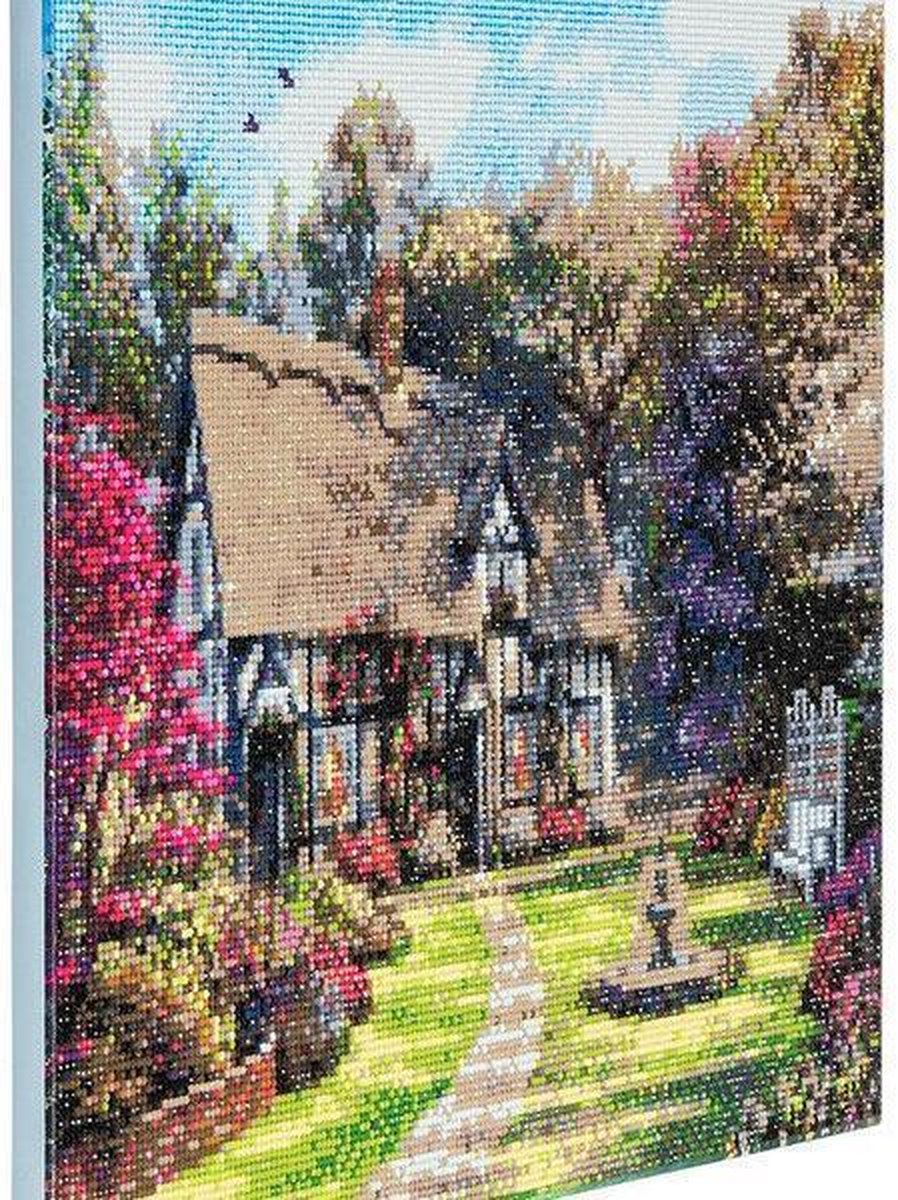 Diamond Painting Crystal Art Kit ® Country Cottage 40x50 cm, Full Painting — afbeelding 3