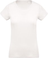 Kariban Dames/dames Organic Crew T-Shirt met halsband (Crème)