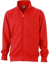 James and Nicholson Unisex Workwear Sweat Jacket (Rood)