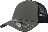 Atlantis Unisex Rapper Gerecycled Polyester 5 Panel Trucker Cap (Grijs/Zwart)