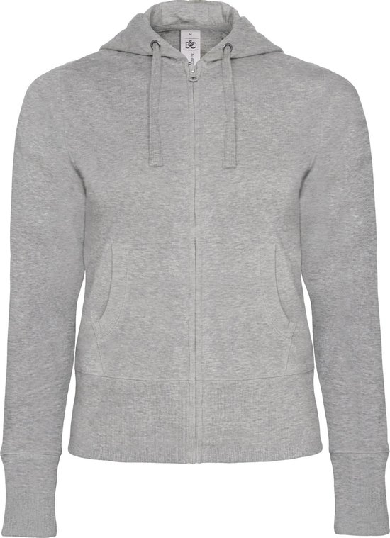 B&C Dames / Ladies Full Zip Hooded Sweatshirt / Hoodie (Heather Grijs)