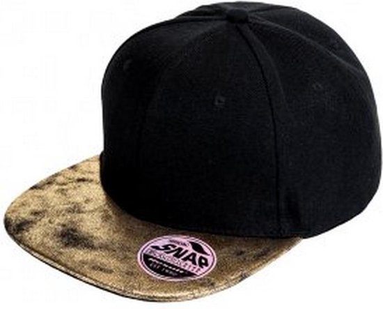 Result Heren Bronx Glitter Snapback Cap (Zwart/Goud)