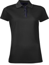 SOLS Dames/dames Performer korte mouw Pique Polo Shirt (Zwart)
