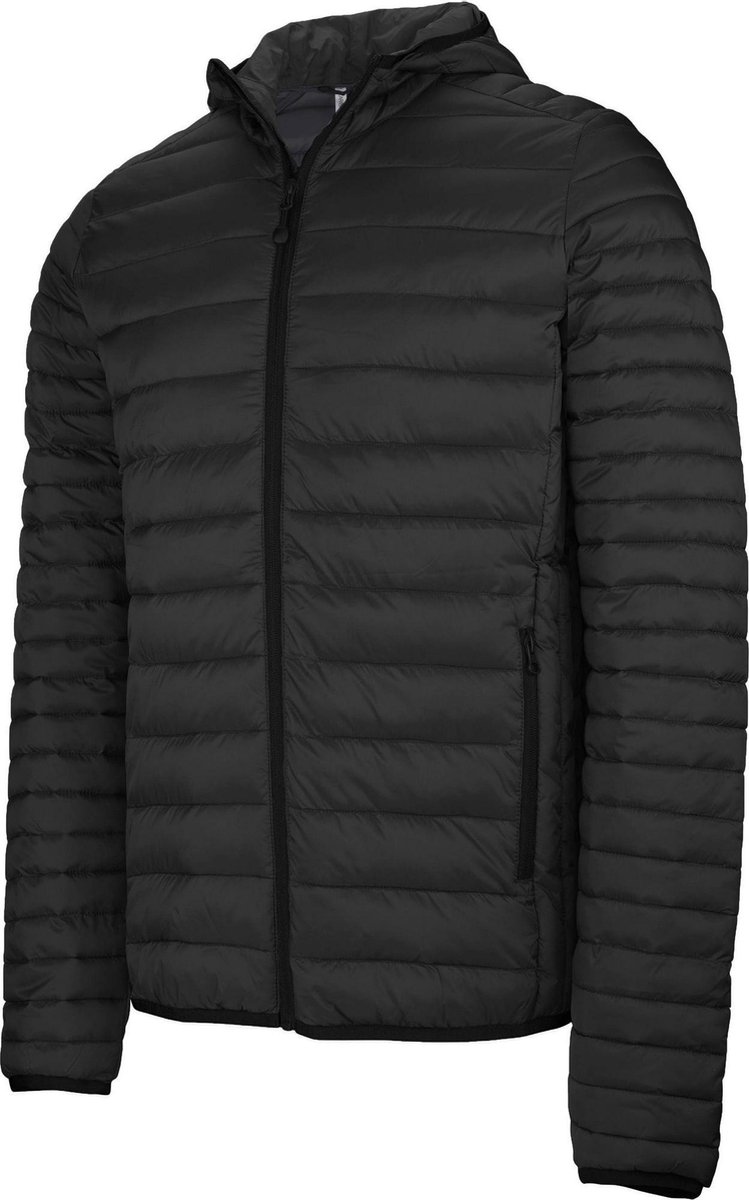 Kariban Heren Lichtgewicht Hooded Down Jacket Zwart