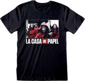 La Casa De Papel Heren Tshirt -M- Photo And Logo Zwart