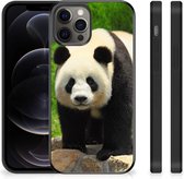Smartphone Hoesje Geschikt voor iPhone 12 Pro Max Bumper Hoesje met Zwarte rand Panda