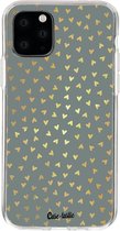 Casetastic Apple iPhone 11 Pro Hoesje - Softcover Hoesje met Design - Golden Hearts Green Print