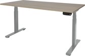 RoomForTheNew Bureau Heathrow plus-Desk - Zit sta Bureau - Zit sta Bureau Elektrisch - Gaming Bureau - Game Bureau - Verstelbaar Bureau - standing Desk--Robson eiken blad-Aluminium