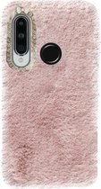 ADEL Siliconen Back Cover Softcase Hoesje Geschikt Voor Huawei P30 Lite - Roze Pluche
