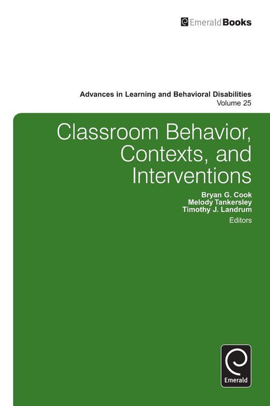 Advances in Learning and Behavioral Disabilities 25 - Classr ... - cover