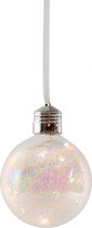 Peha Kerstbal Glitter Led 10 Cm Glas Transparant