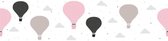 LUCHTBALLONNEN BEHANGRAND | Zelfklevend - roze grijs zwart - A.S. Création Lovely Kids