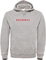 Kerst hoodie grijs Kutkerst - soBAD. | Kersttrui soBAD. | kerstsweaters volwassenen | kerst hoodie volwassenen | Kerst outfit | Foute kerst truien