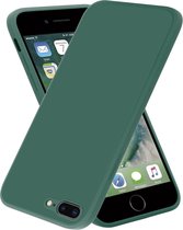 geschikt voor Apple iPhone 7 Plus / 8 Plus vierkante silicone case - donkergroen