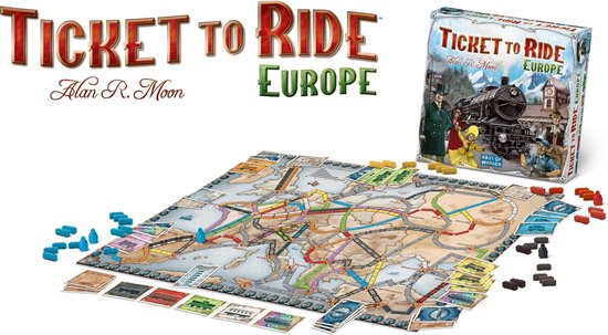 Thumbnail van een extra afbeelding van het spel Ticket to Ride Spellenbundel - Bordspel -2 stuks- Europa (Basisspel) & Uitbreiding UK & Pennsylvania